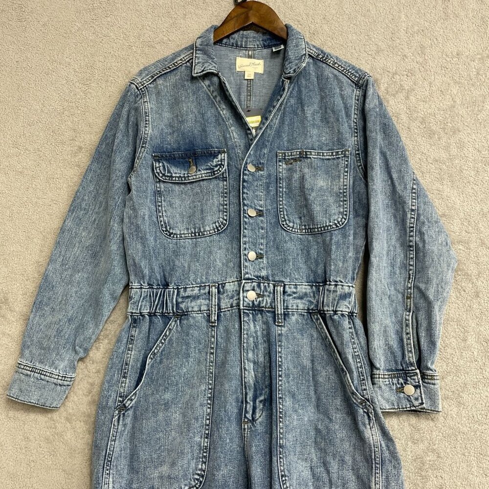 NEW Women's 10 Long Sleeve Utility Baggy Denim Jumpsuit Universal Thread M0037 - Picture 5 of 9